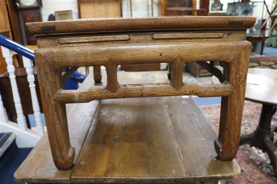 A Chinese hardwood rectangular occasional table W.94cm